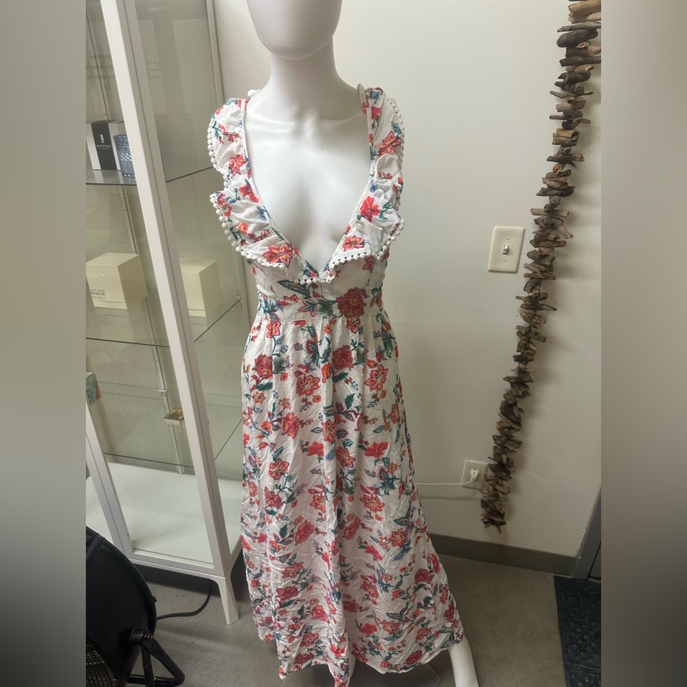 Forver 21 Floral Ruffle Maxi Dress (Size M)